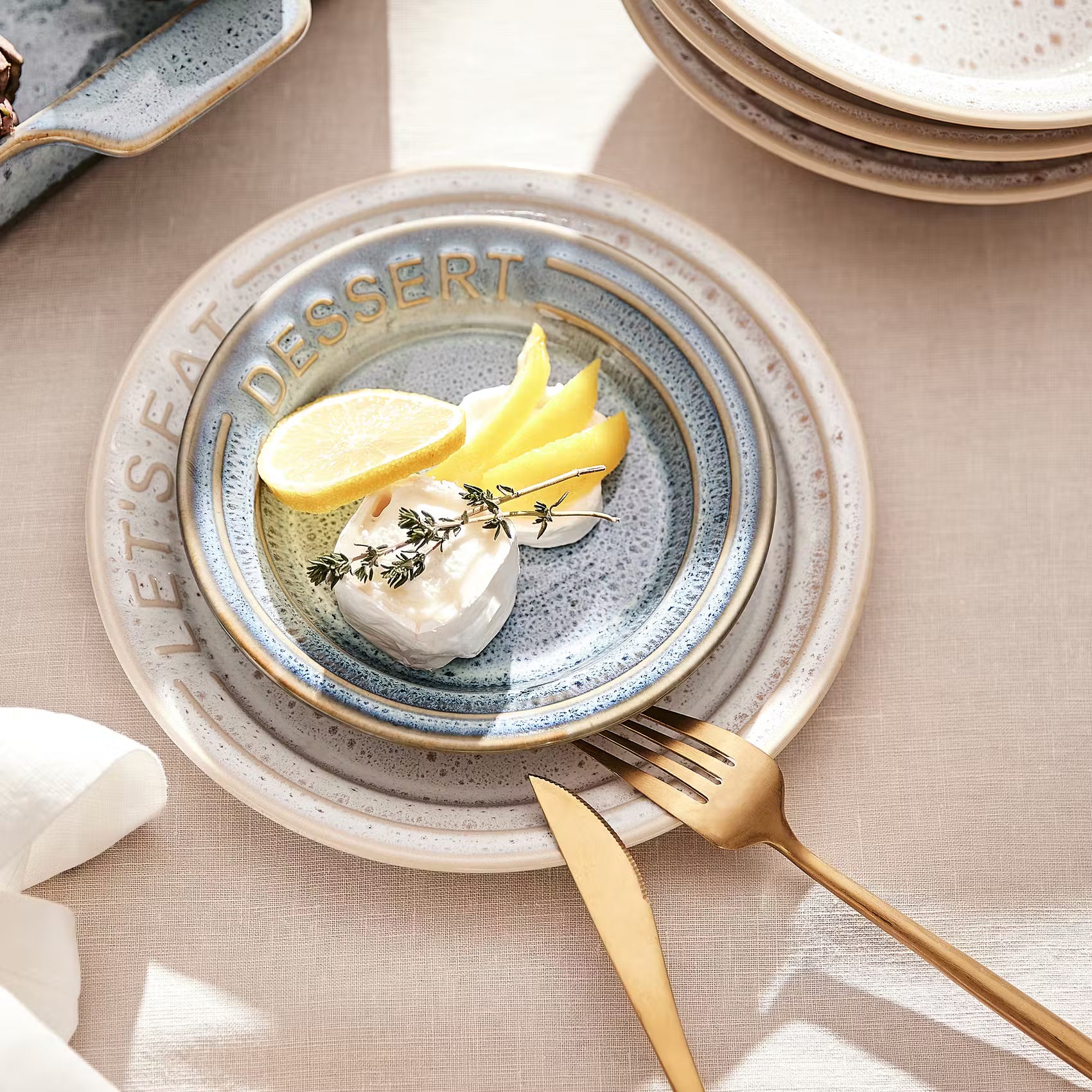 PORTIMAO Dessertteller - Steinzeug - Beige