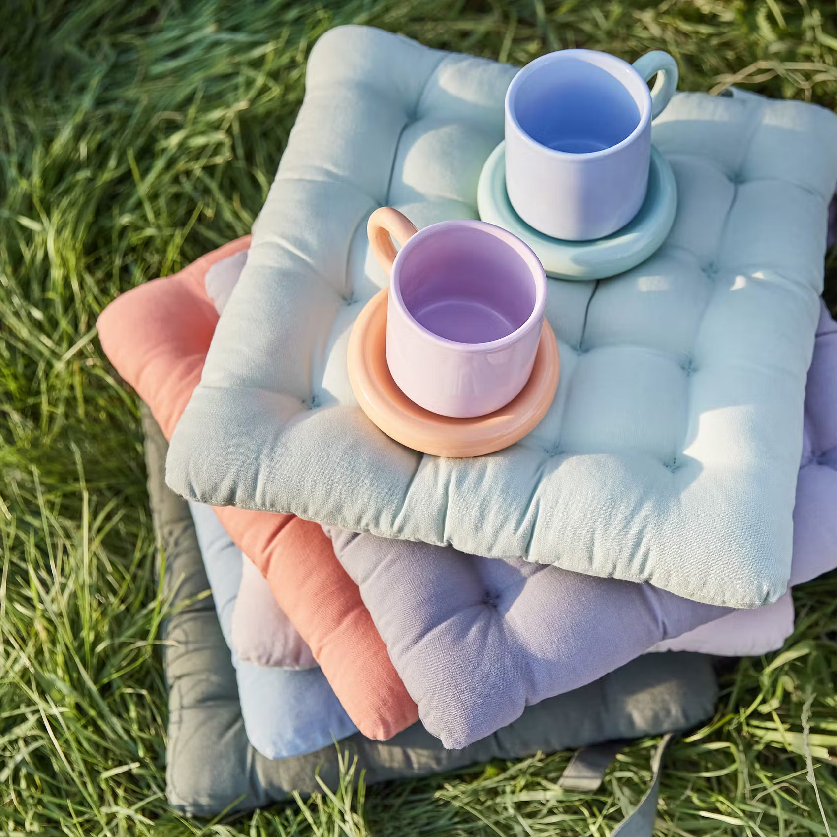 SOLID Stuhlkissen  - Baumwolle / Polyester - Grau