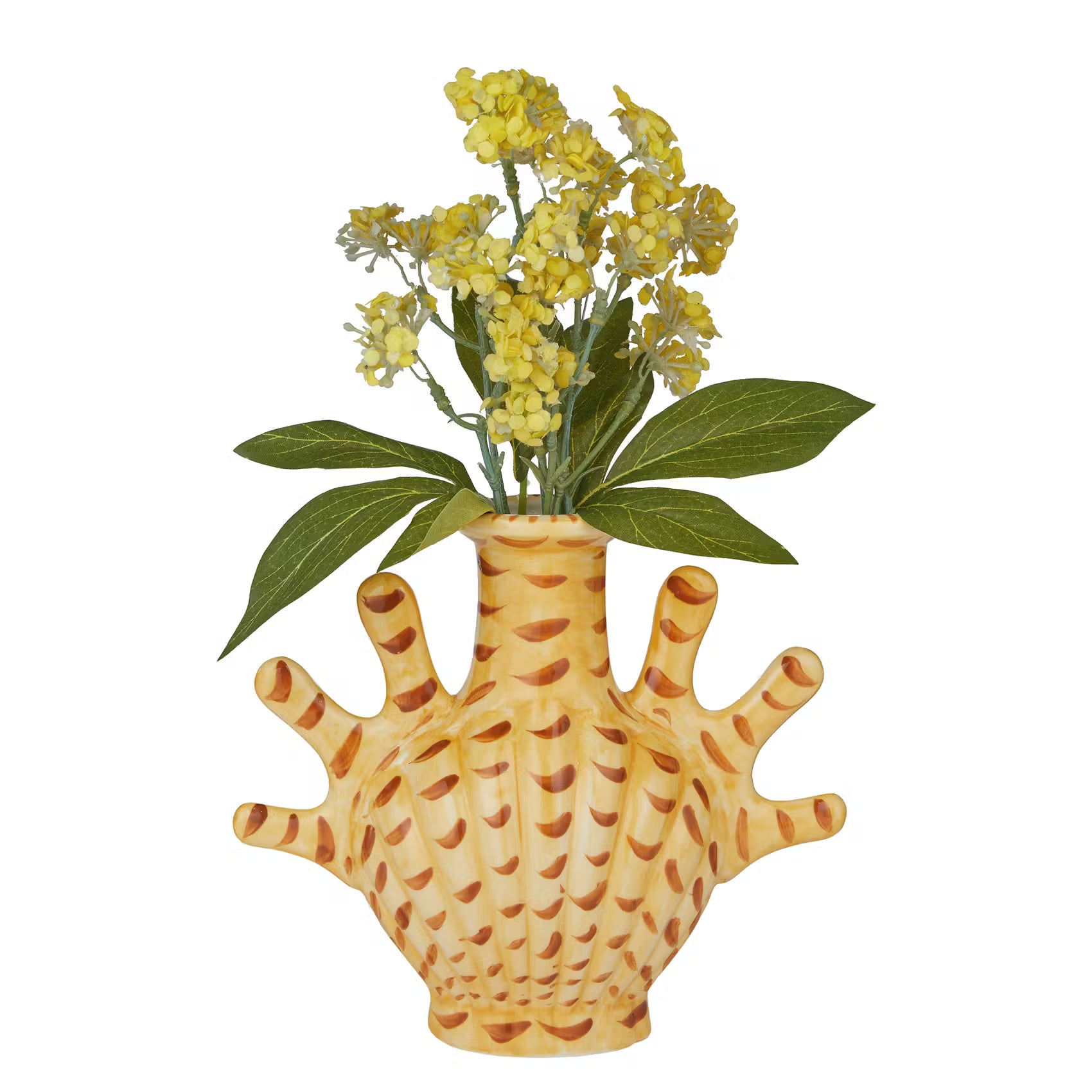 CORAL COAST Vase Koralle - Steingut - Gelb