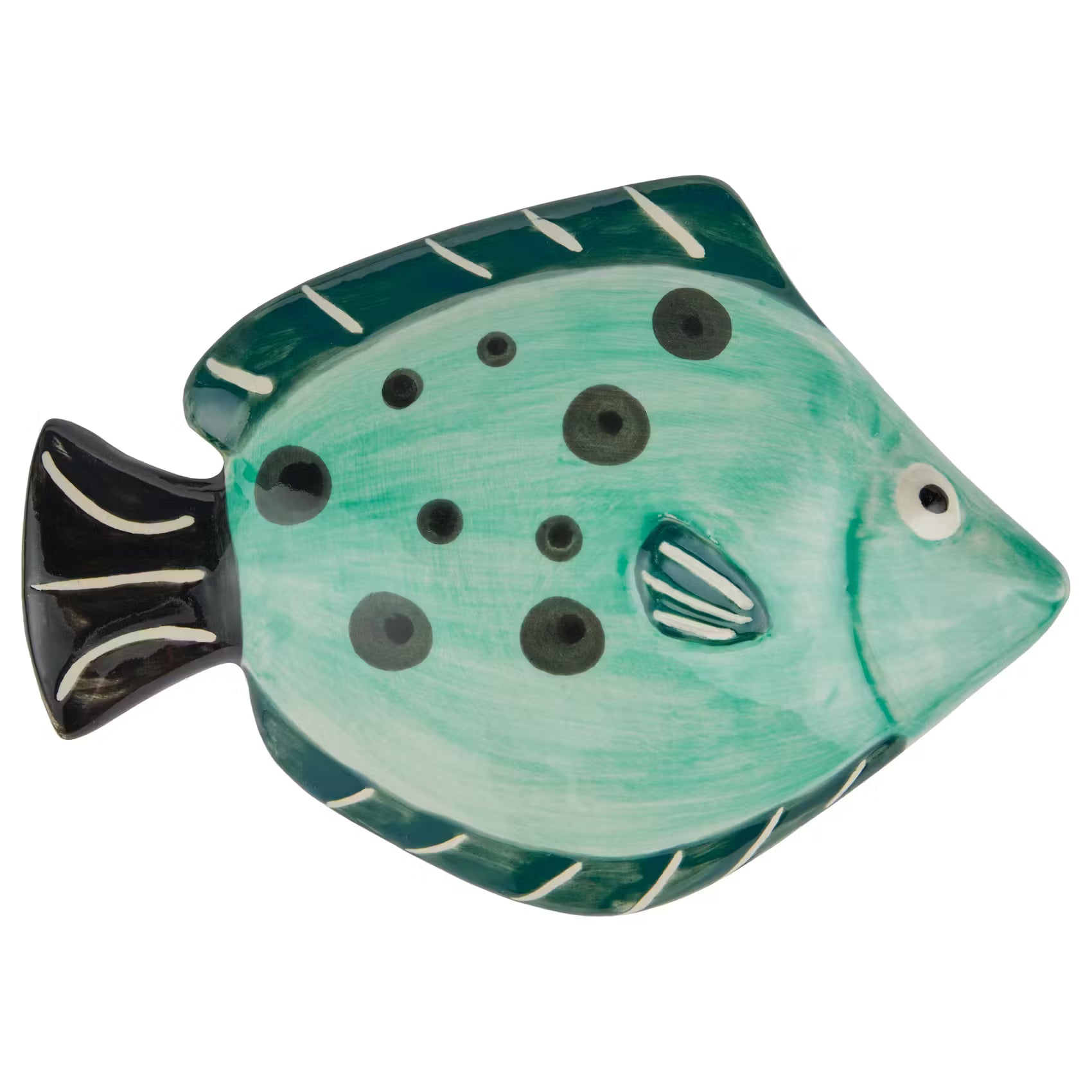 CORAL COAST Deko-Fisch - Steingut - Petrol