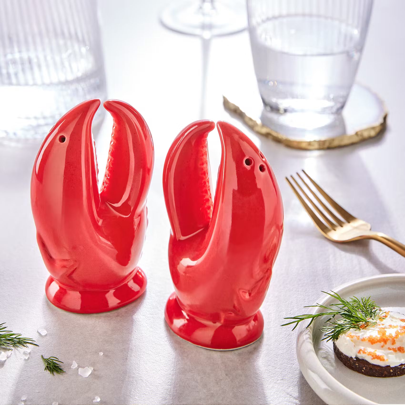 SALT & PEPPER Salz- & Pfefferstreuer-Set Hummer 2-tlg. - Steinzeug - Rot