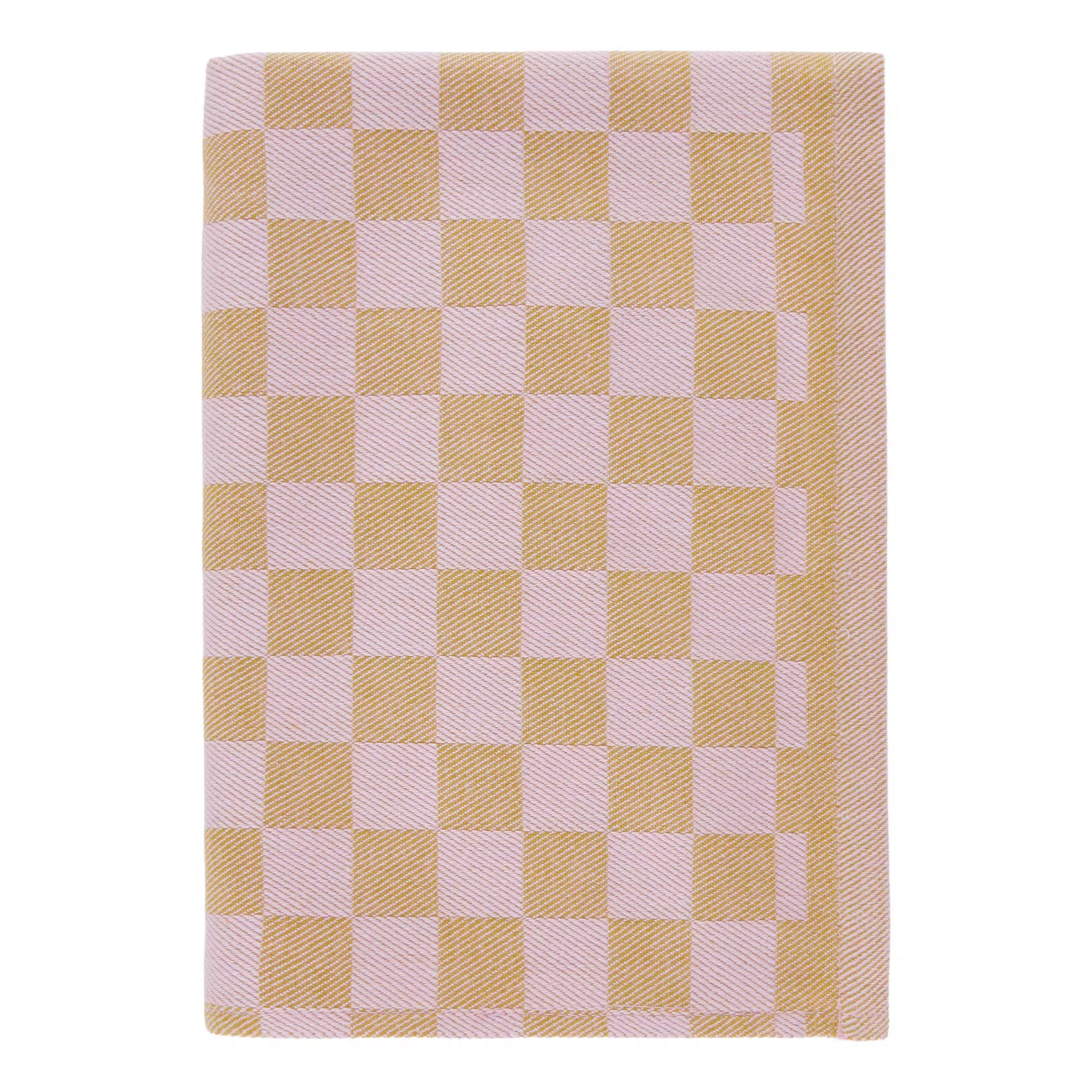 CHECKER STYLE Küchentuch 3er-Set - Baumwolle - Beige / Rosa