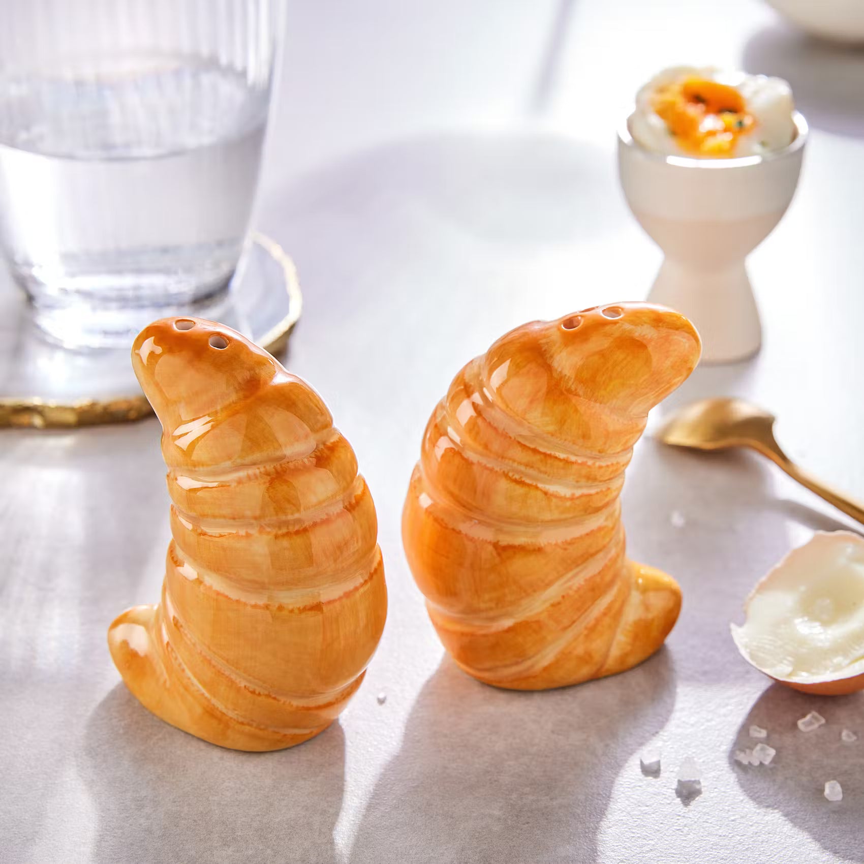 SALT & PEPPER Salz- & Pfefferstreuer-Set Croissant 2-tlg. - Steinzeug - Braun
