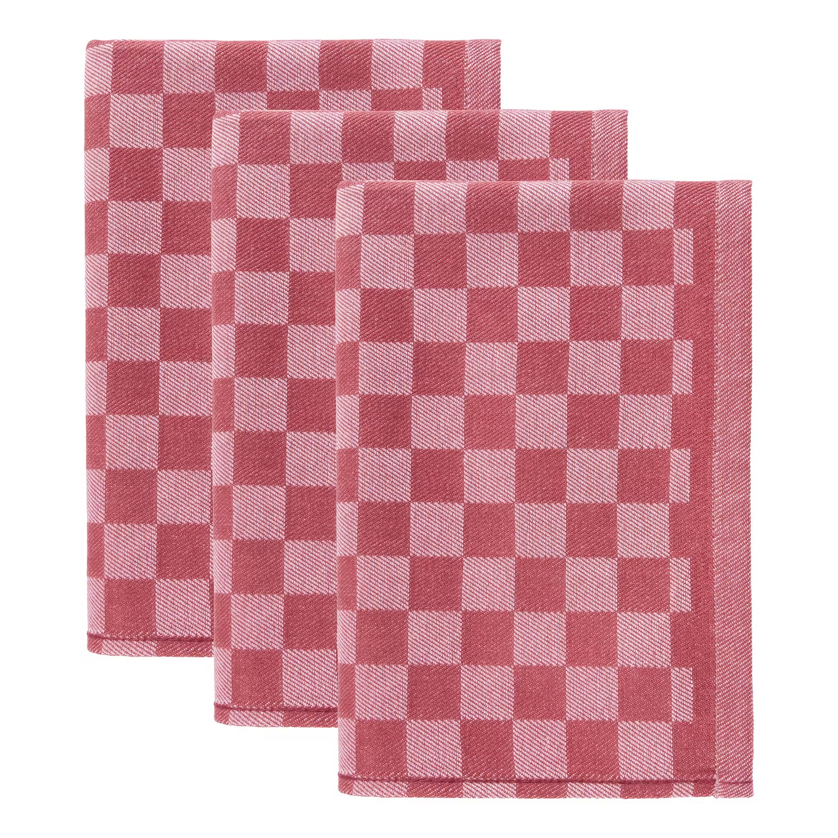 CHECKER STYLE Küchentuch 3er-Set - Baumwolle - Rot