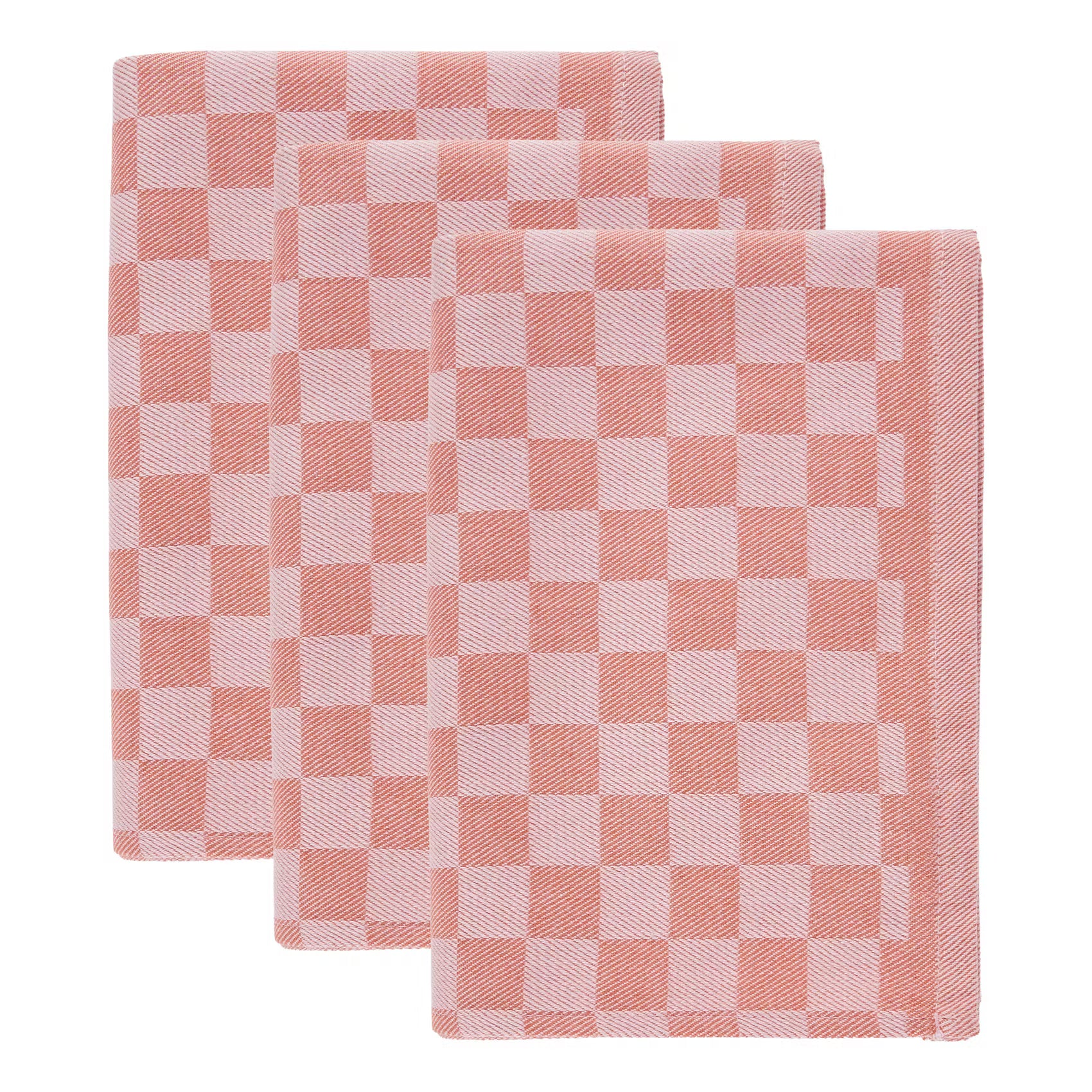 CHECKER STYLE Küchentuch 3er-Set - Baumwolle - Orange