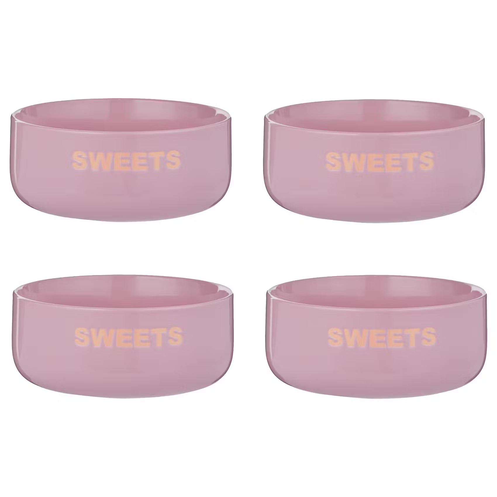 GOOD VIBES Schüssel Sweets 4er-Set - Porzellan - Pink