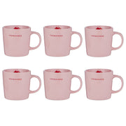 GOOD VIBES Tasse French Kiss 6er-Set - Porzellan - Pink
