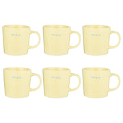 GOOD VIBES Tasse Oh la la 6er-Set - Porzellan - Pastellgelb