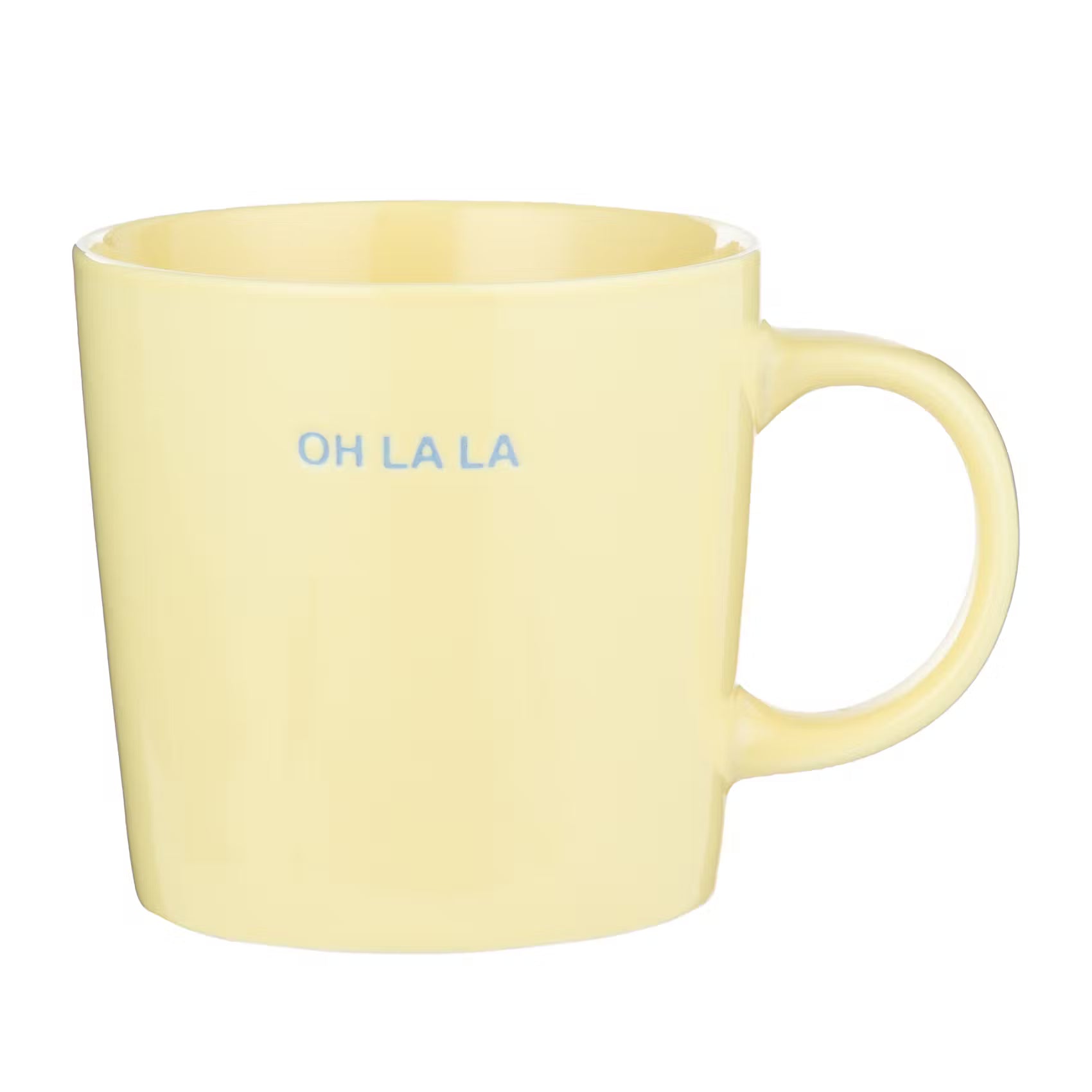 GOOD VIBES Tasse Oh la la 6er-Set - Porzellan - Pastellgelb