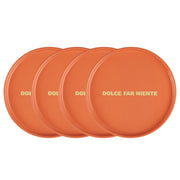 GOOD VIBES Teller Dolce far niente 4er-Set - Porzellan - Orange