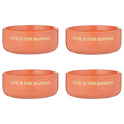 GOOD VIBES Schüssel Love is for Sharing 4er-Set - Porzellan - Orange