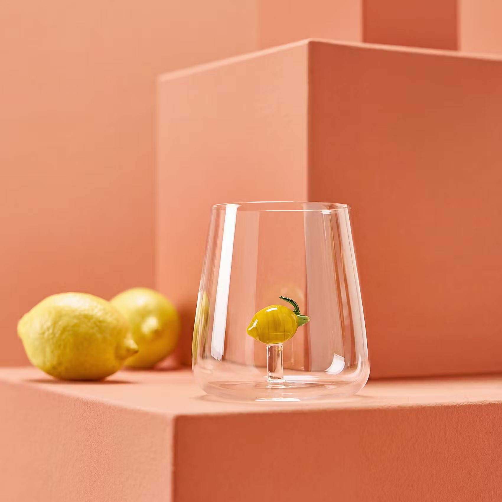 SUNNY JOY Trinkglas Zitrone - Borosilikatglas - Transparent