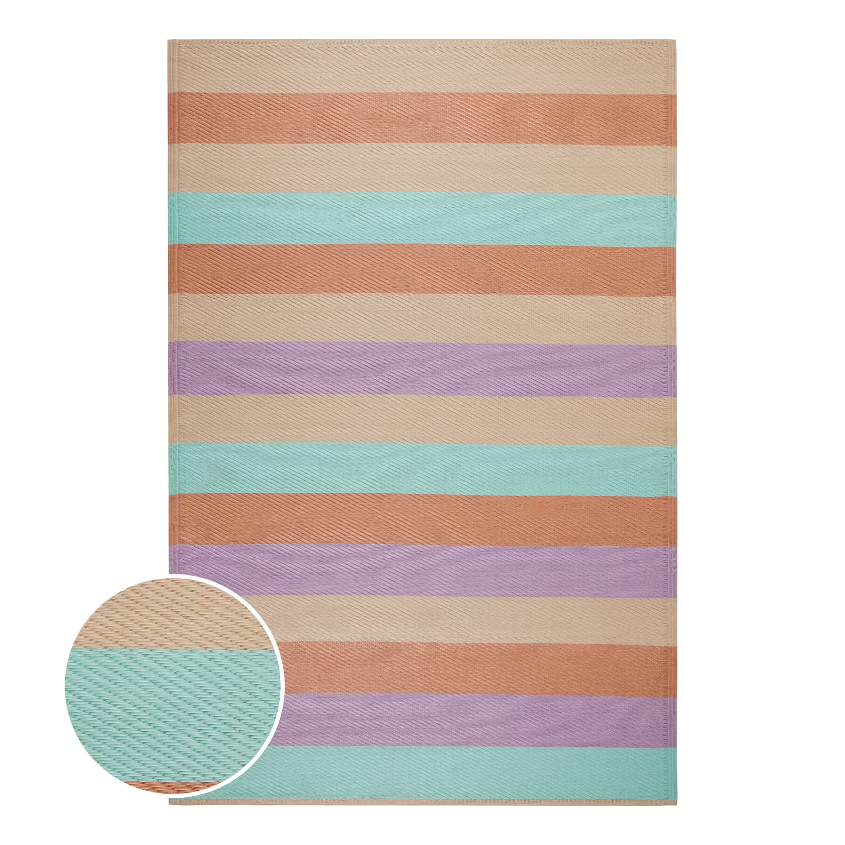 COLOUR CLASH In-/Outdoorteppich Streifen - Polypropylen / recyceltes Material - 118 x 180 cm