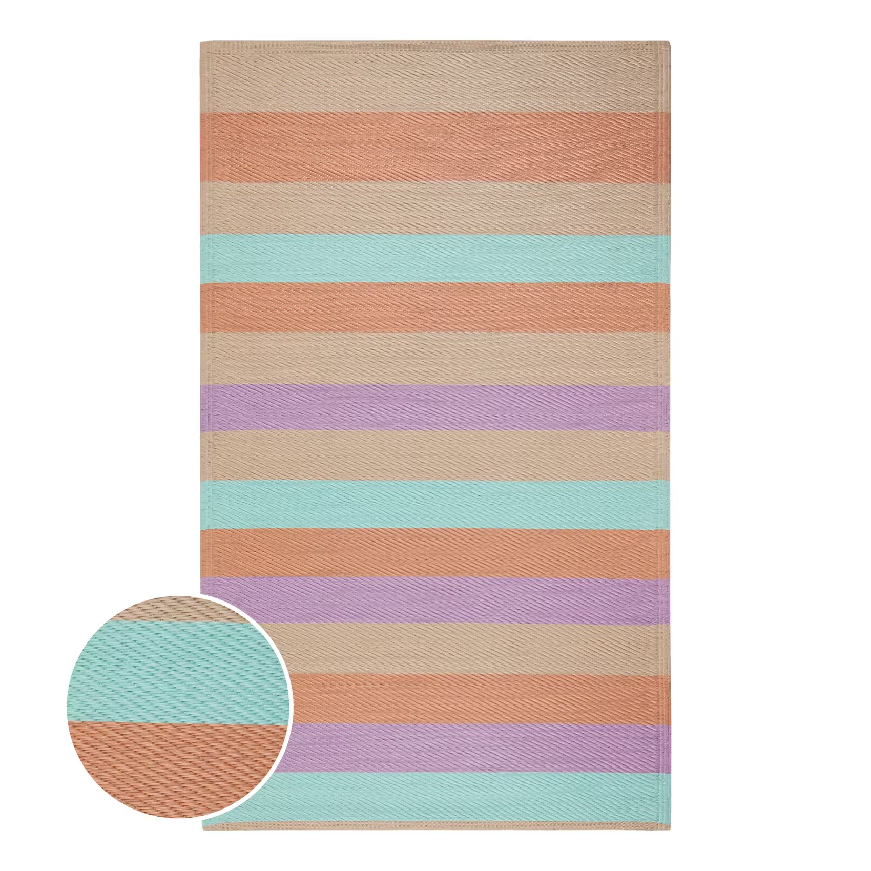 COLOUR CLASH In-/Outdoorteppich Streifen - Polypropylen / recyceltes Material - 150 x 90 cm