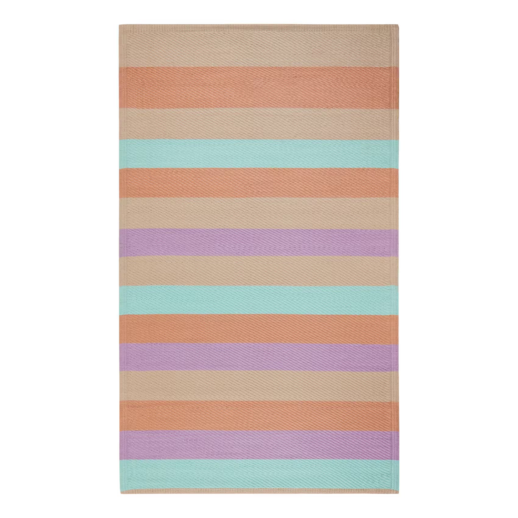 COLOUR CLASH In-/Outdoorteppich Streifen - Polypropylen / recyceltes Material - 150 x 90 cm