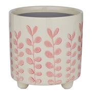 NEW DELFT Blumenübertopf Blumen - Steinzeug - Beige / Pink - Rosa