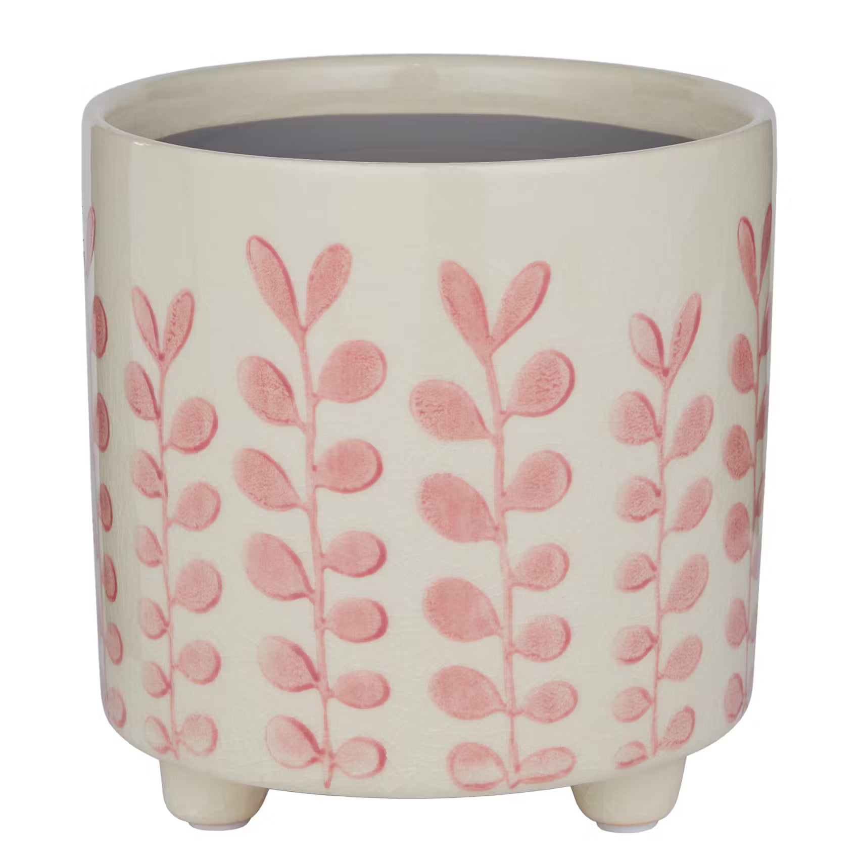 NEW DELFT Blumenübertopf Blumen - Steinzeug - Beige / Pink - Rosa