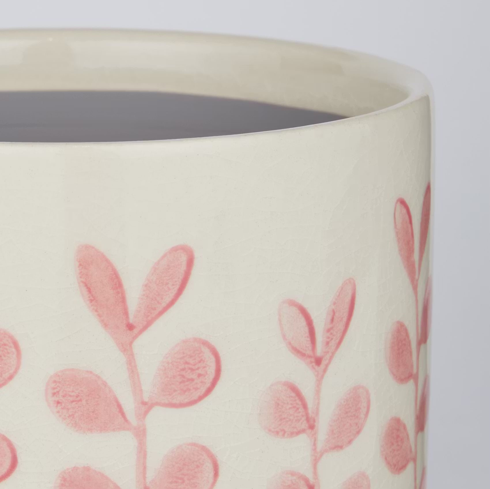 NEW DELFT Blumenübertopf Blumen - Steinzeug - Beige / Pink - Rosa