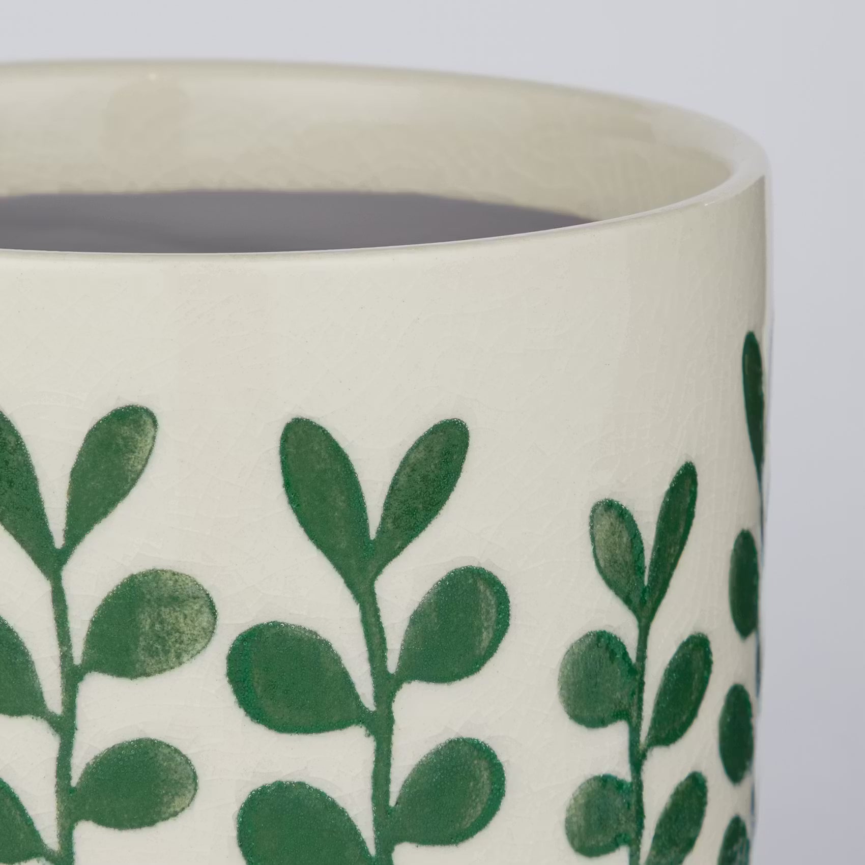 NEW DELFT Blumenübertopf Blumen - Steinzeug - Beige / Grün - Grün