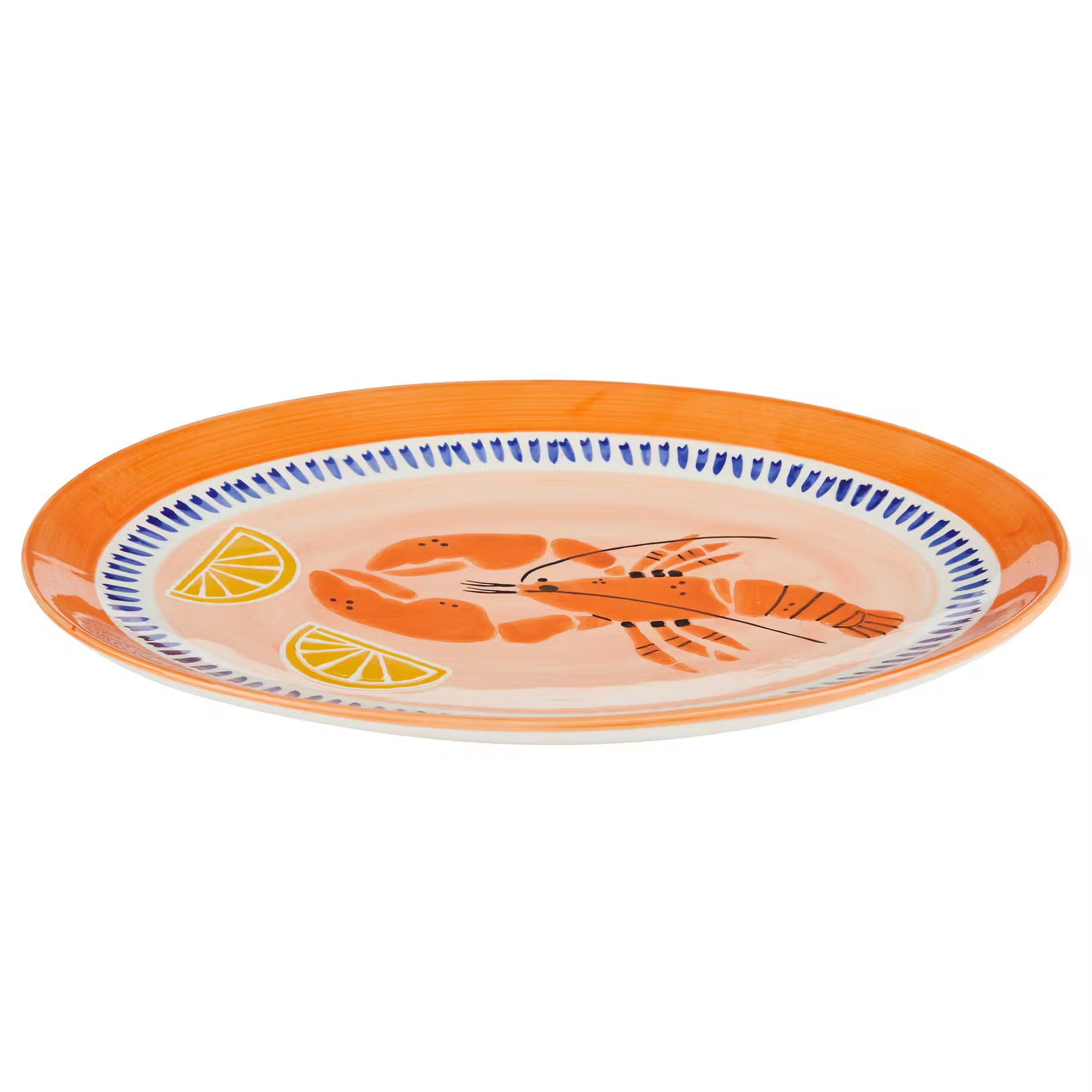 CORAL COAST Servierplatte - Steinzeug - Orange/Blau