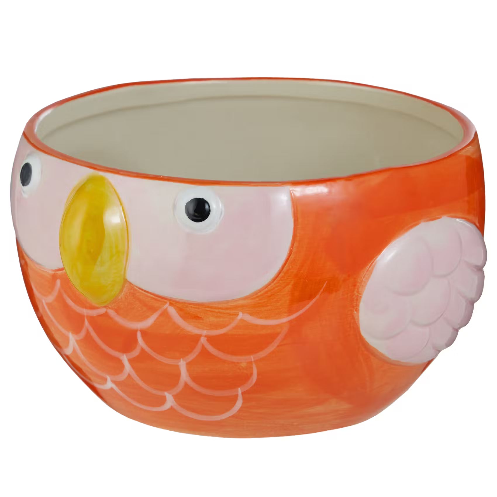TROPICS Blumenübertopf Papagei - Steinzeug - Orange