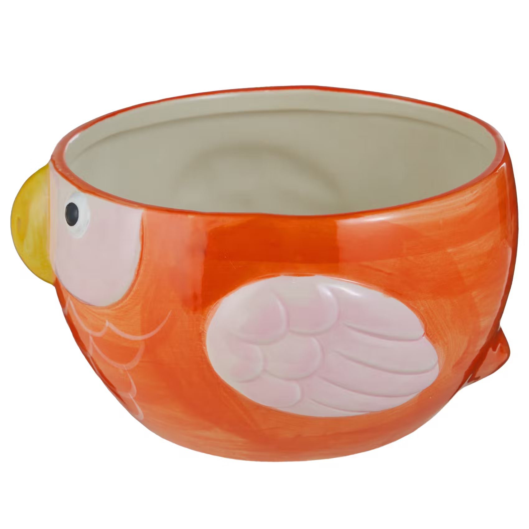 TROPICS Blumenübertopf Papagei - Steinzeug - Orange