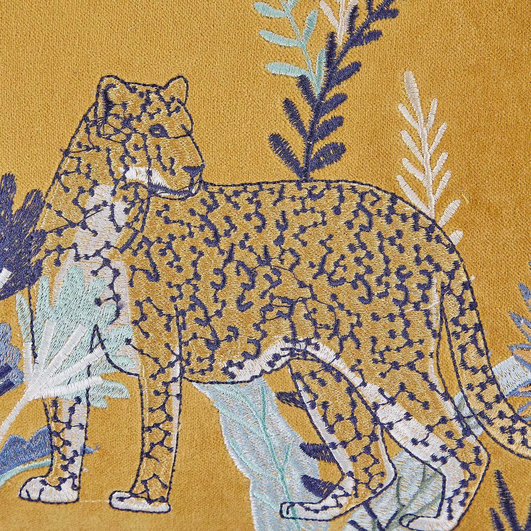 BOHEMIAN Kissen Gepard - Baumwolle - Senfgelb