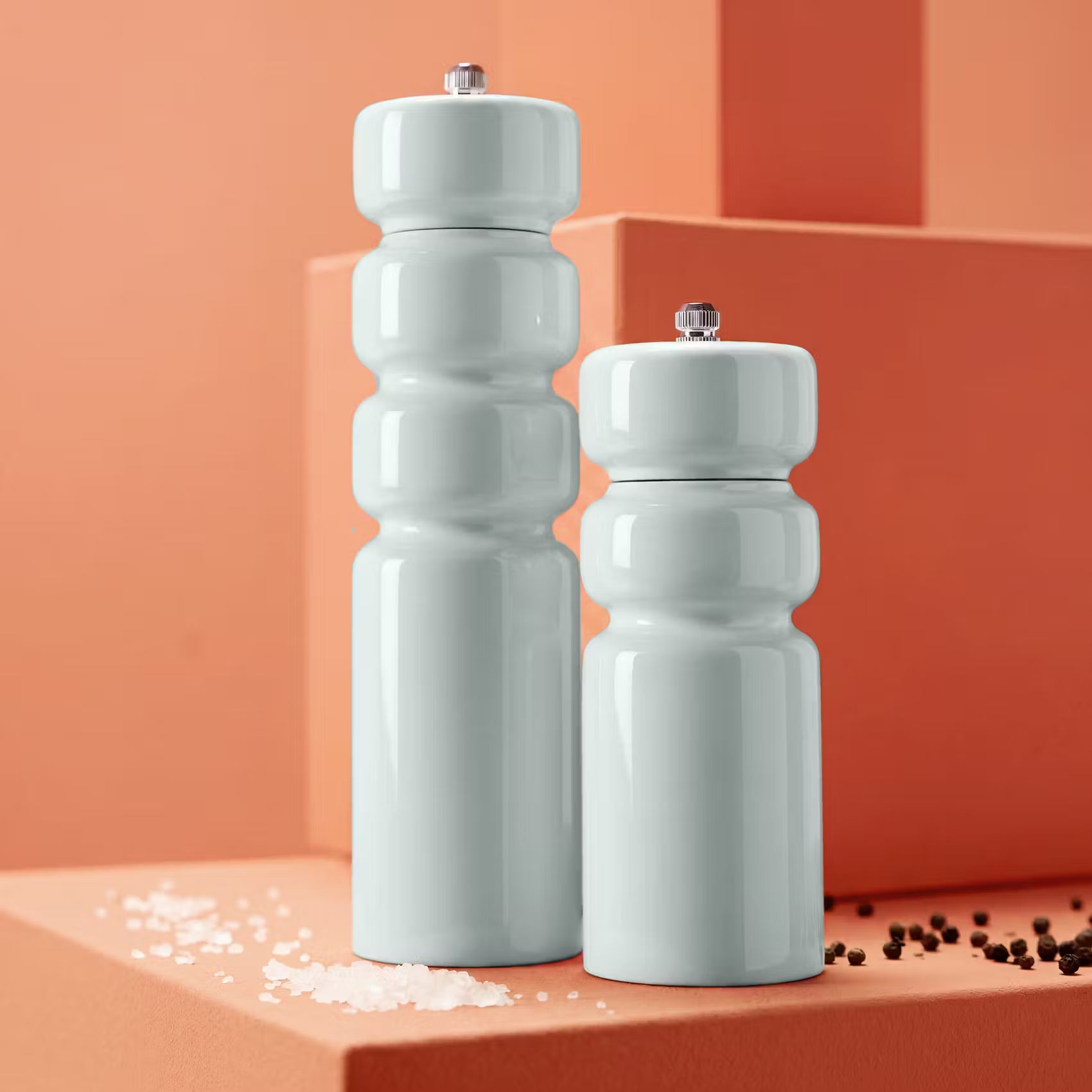 SALT & PEPPER Salz- & Pfeffermühle - Gummiholz / Stahl / Keramik / Aluminium / Polypropylen - Mint - Höhe: 23 cm