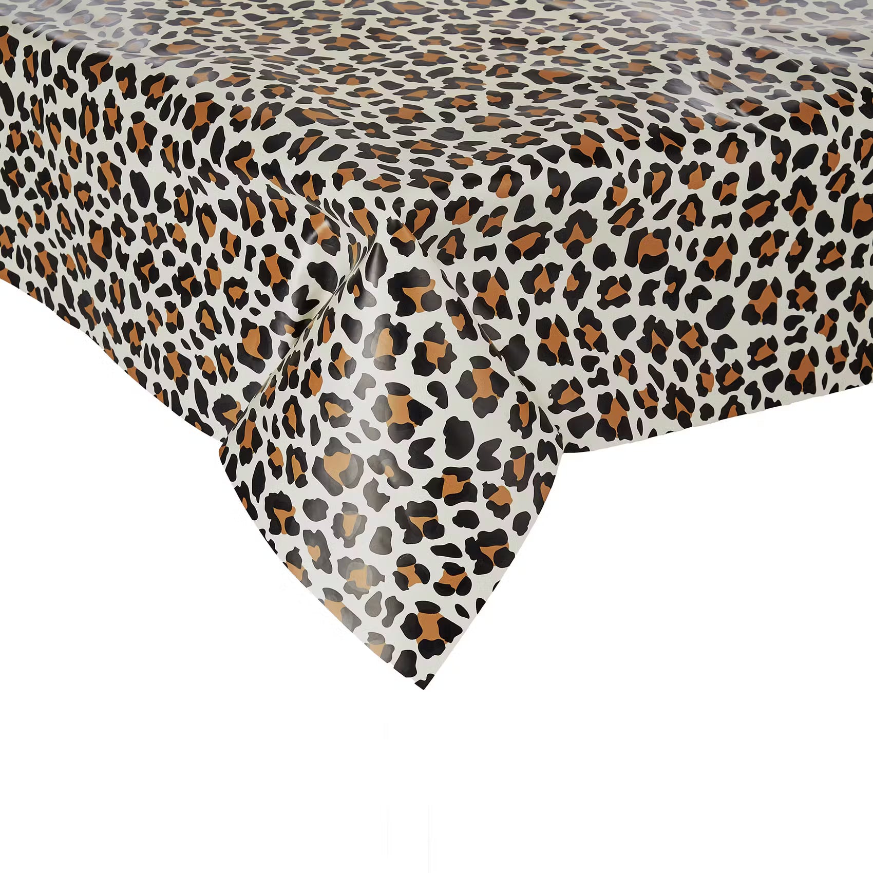 WATERPROOF Wachstischdecke Leo - Polyester / EVA -  Schwarz / Braun - 130 x 160 cm