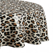 WATERPROOF Wachstischdecke Leo - Polyester / EVA -  Schwarz / Braun