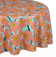 WATERPROOF Wachstischdecke Blumen - Polyester / EVA -  Grün / Orange