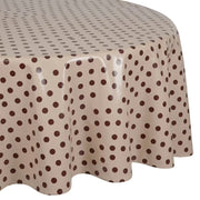 WATERPROOF Wachstischdecke Punkte - Polyester / EVA - Pink / Braun