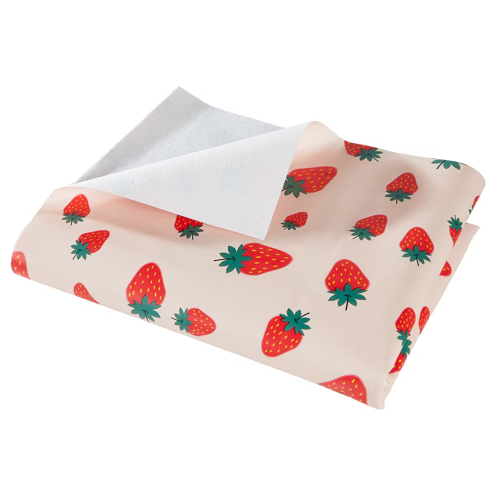 WATERPROOF Wachstischdecke Strawberry - Polyester / EVA - Pink / Rot - 110 x 110 cm