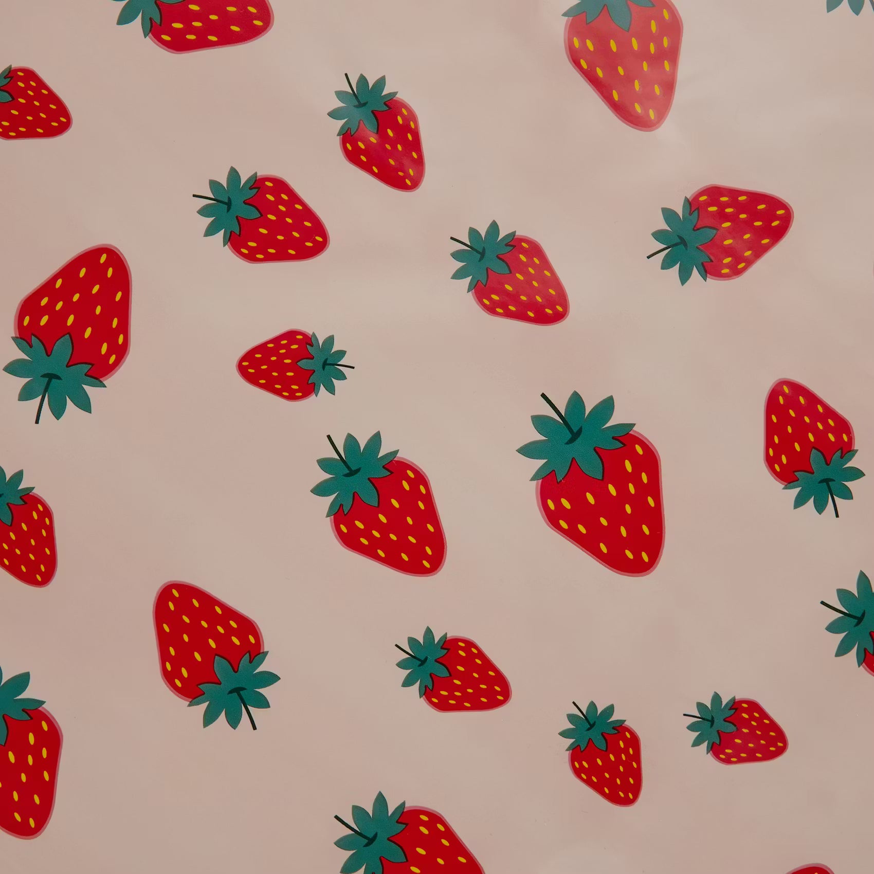 WATERPROOF Wachstischdecke Strawberry - Polyester / EVA - Pink / Rot - 110 x 110 cm