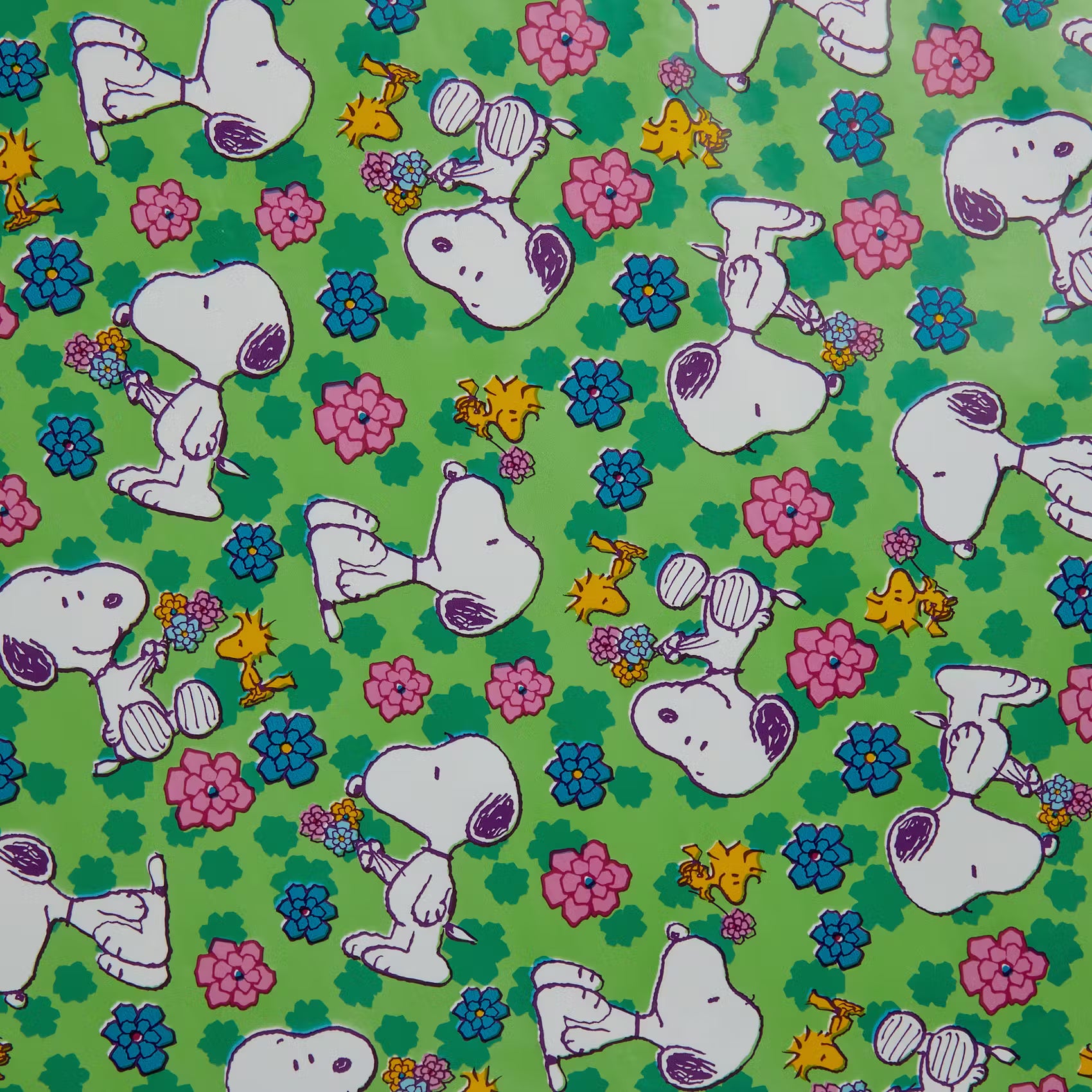 PEANUTS WATERPROOF Wachstischdecke - Polyester / EVA - Blau / Weiß - 110 x 110 cm