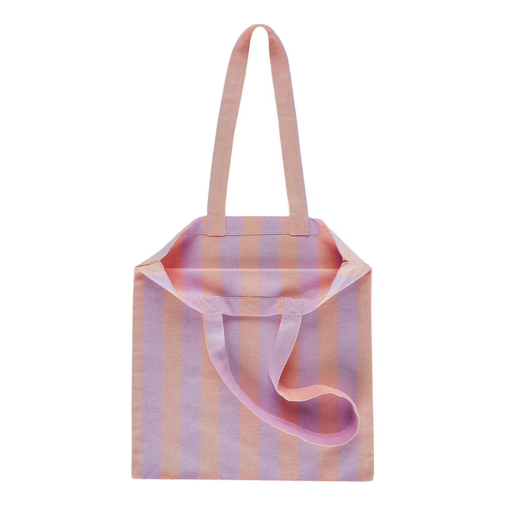 SPRING VIBES Tragetasche gestreift - Baumwolle - Orange