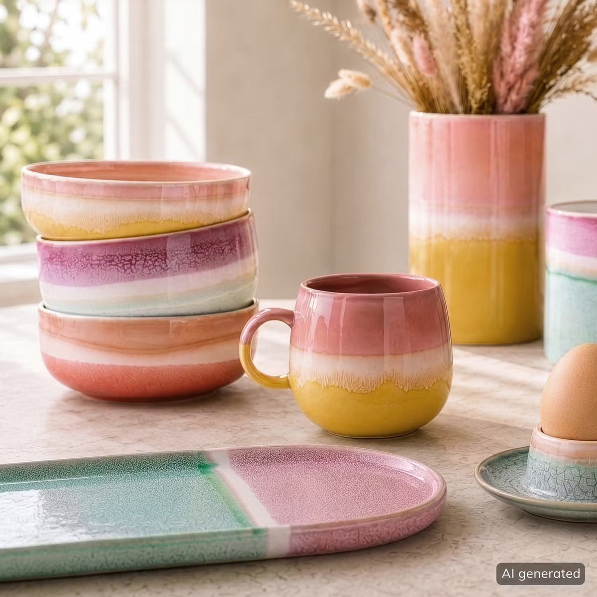 MEDLEY Tasse - Steinzeug - Gelb - Gelb