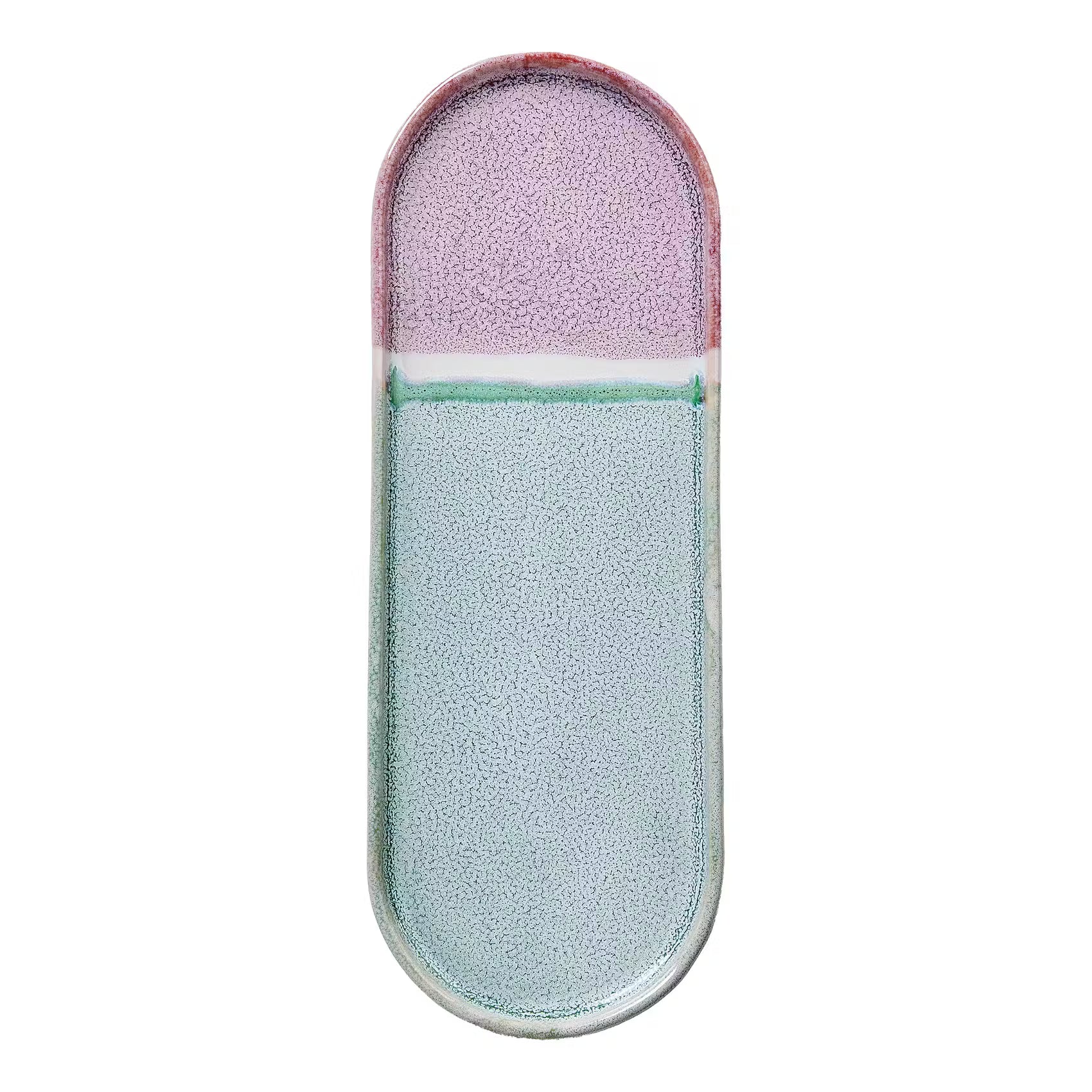 MEDLEY Tablett oval - Steinzeug - Türkis