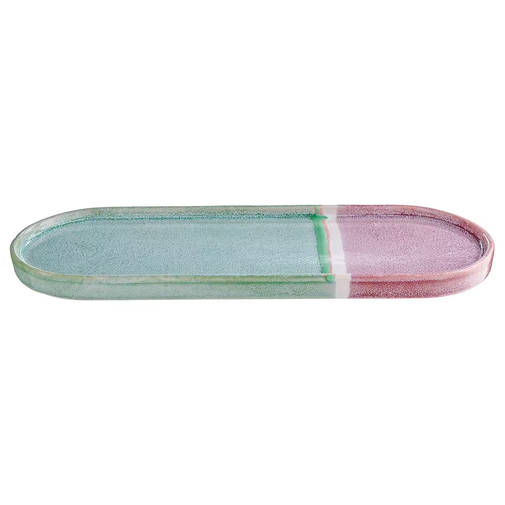 MEDLEY Tablett oval - Steinzeug - Türkis