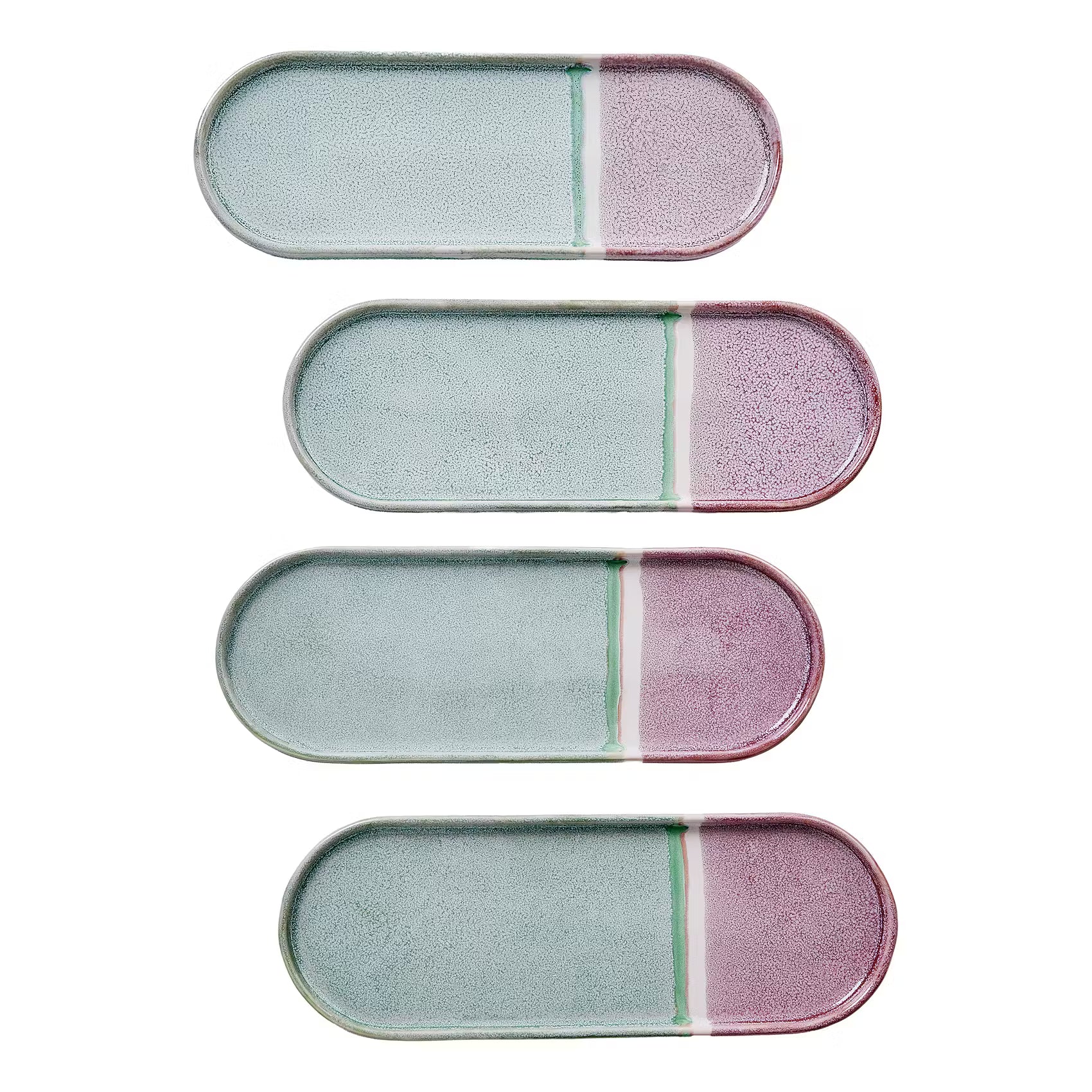 MEDLEY Tablett oval - Steinzeug - Türkis