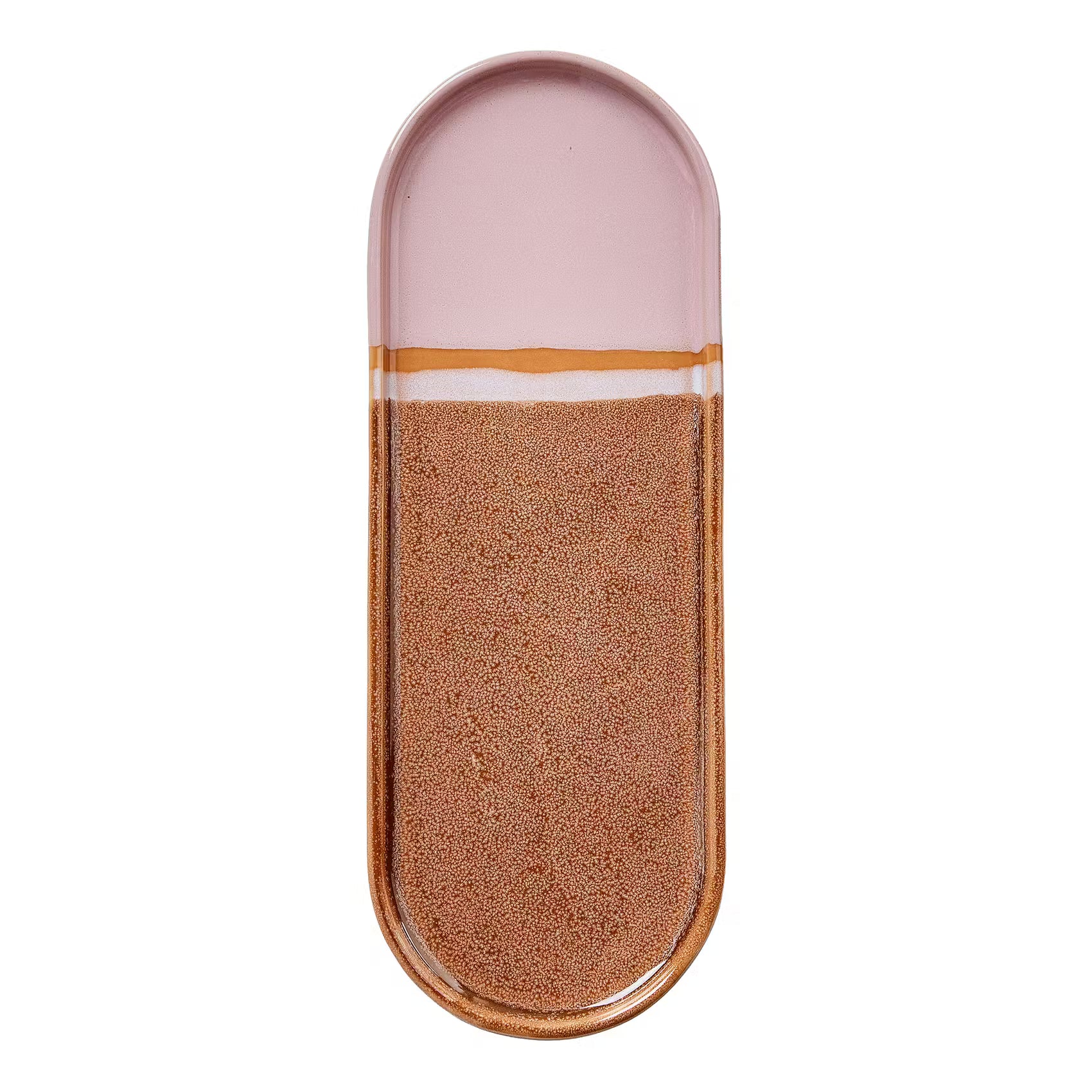 MEDLEY Tablett oval - Steinzeug - Pink