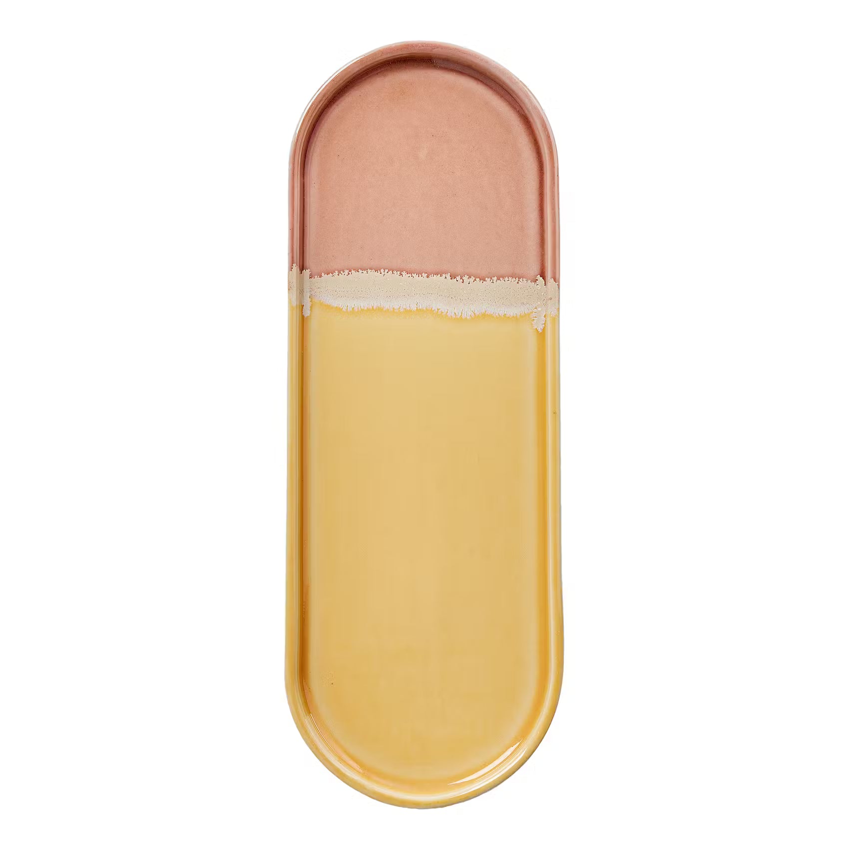 MEDLEY Tablett oval - Steinzeug - Gelb