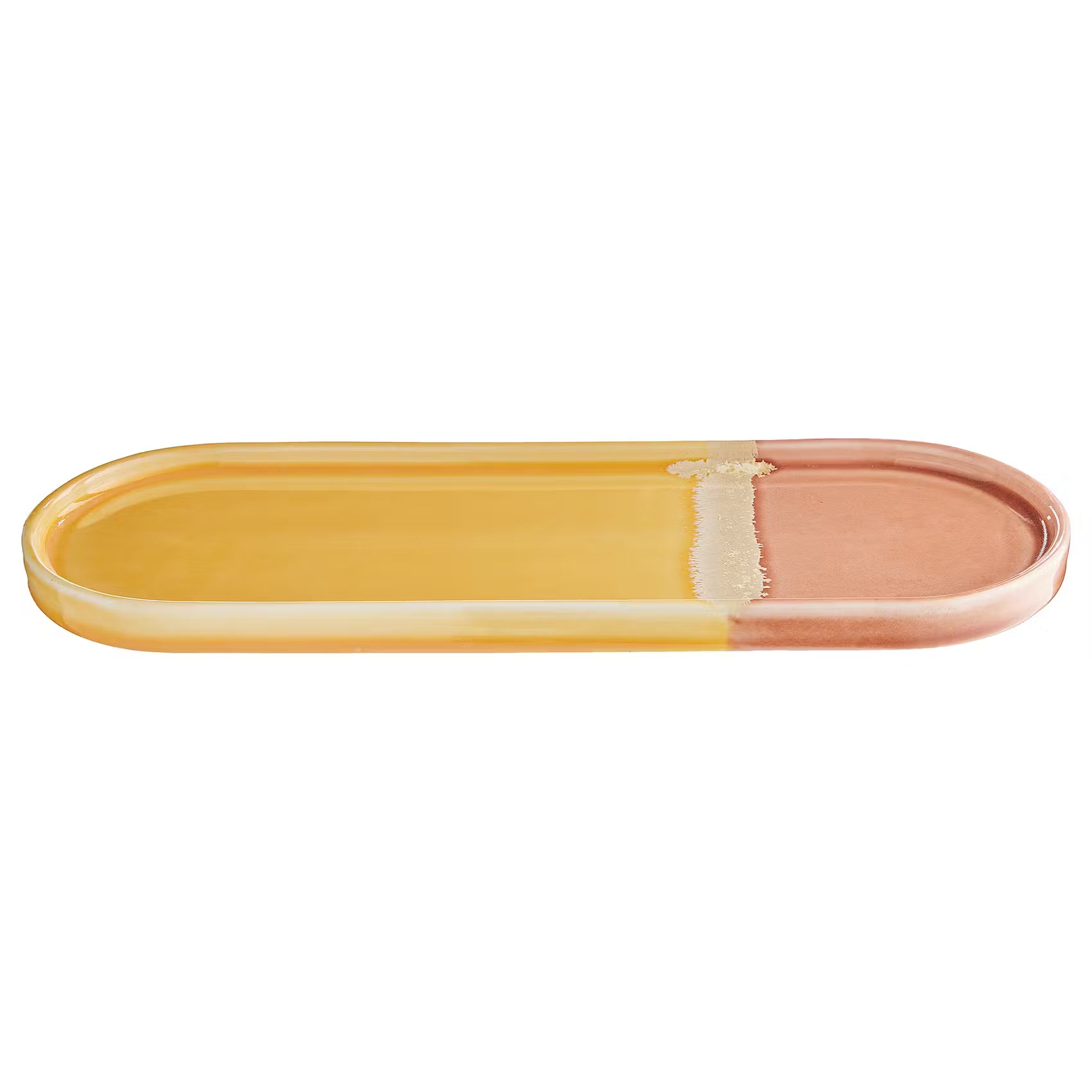 MEDLEY Tablett oval - Steinzeug - Gelb