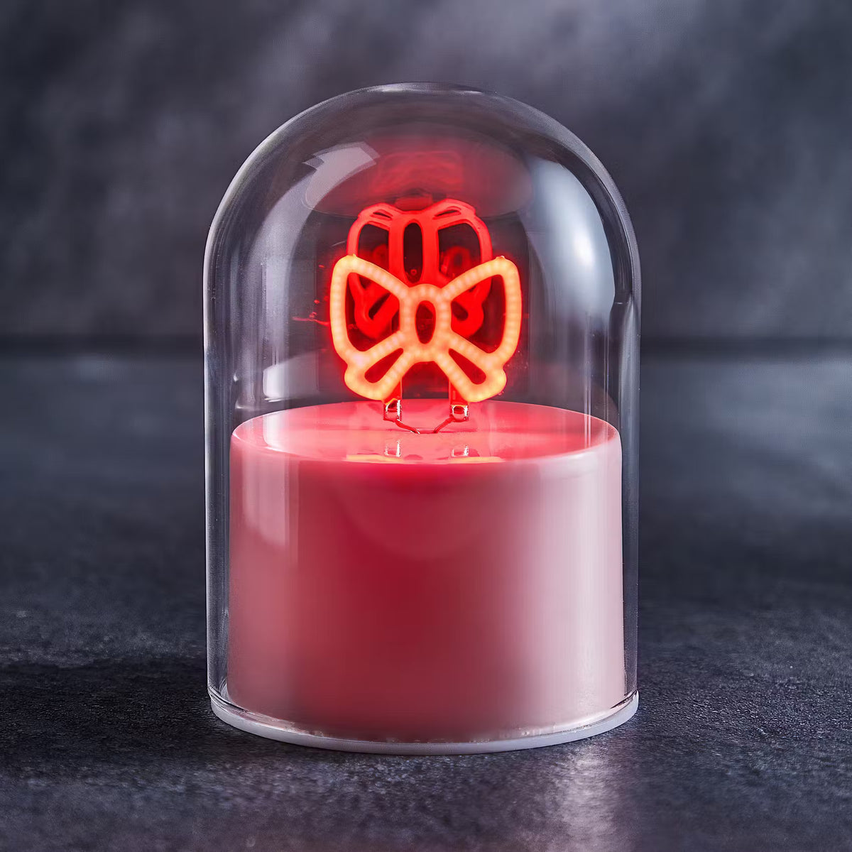 GLOW BALL Neonlicht Schleife - Glas - Blau