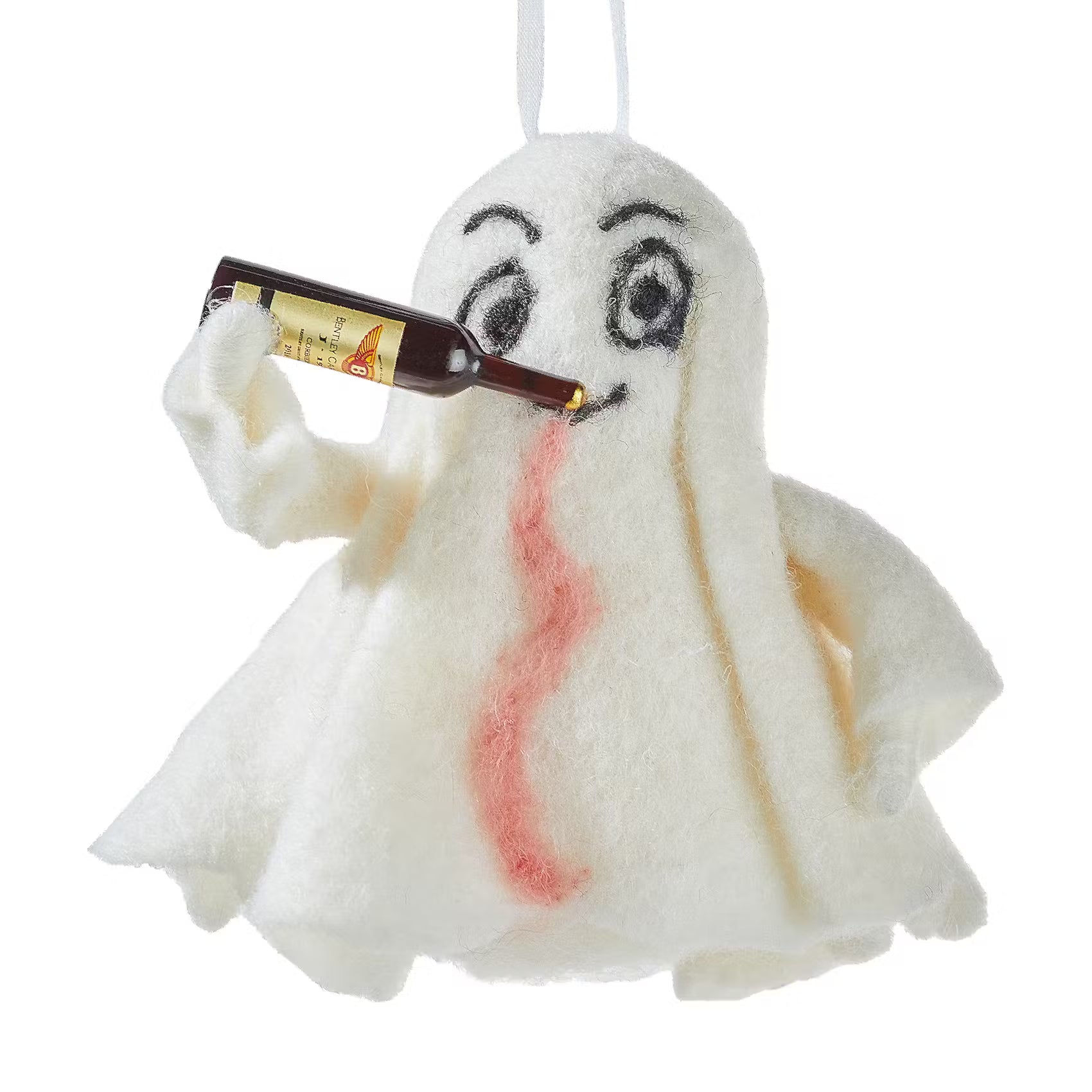 HANG ON Filz-Anhänger Geist mit Rotwein - Filz - Weiß