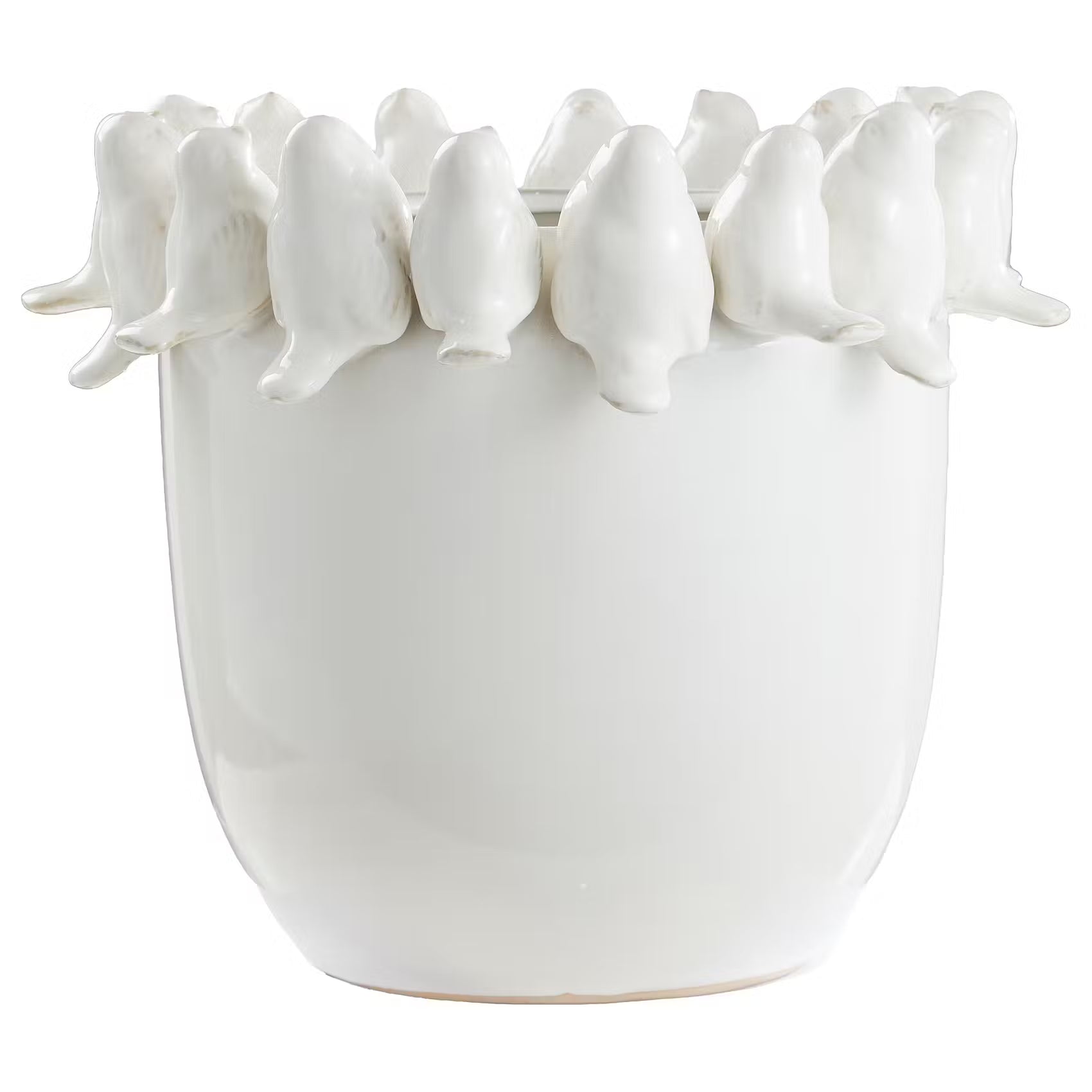 BIRDS Vase - Steinzeug - Weiß