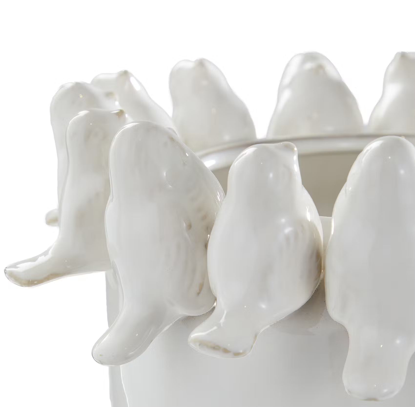BIRDS Vase - Steinzeug - Weiß