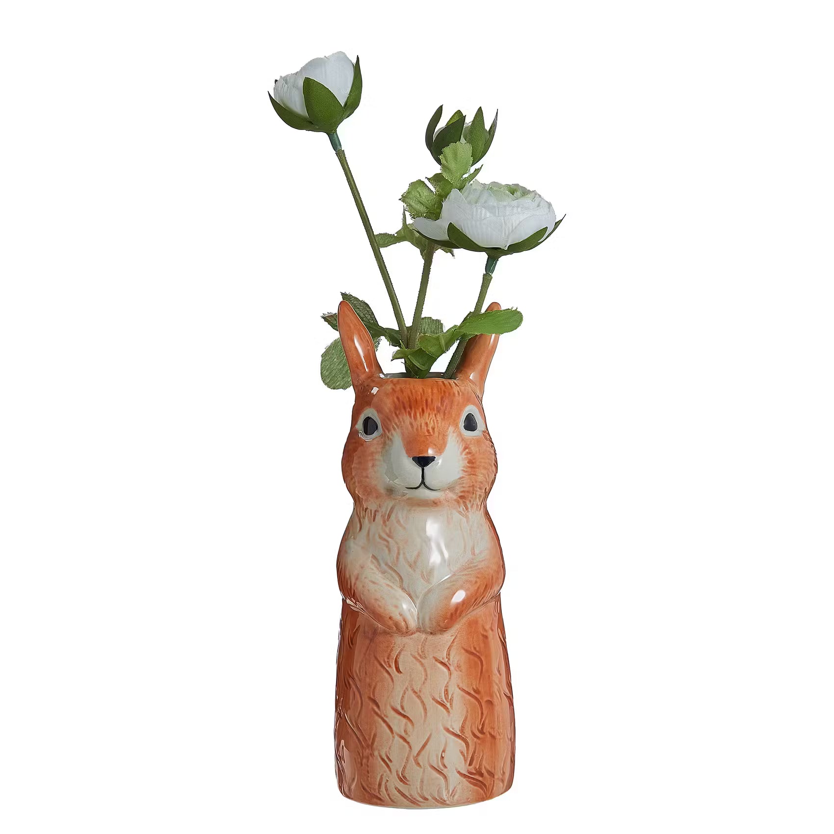 HAZEL Vase Eichhörnchen - Steinzeug - Braun