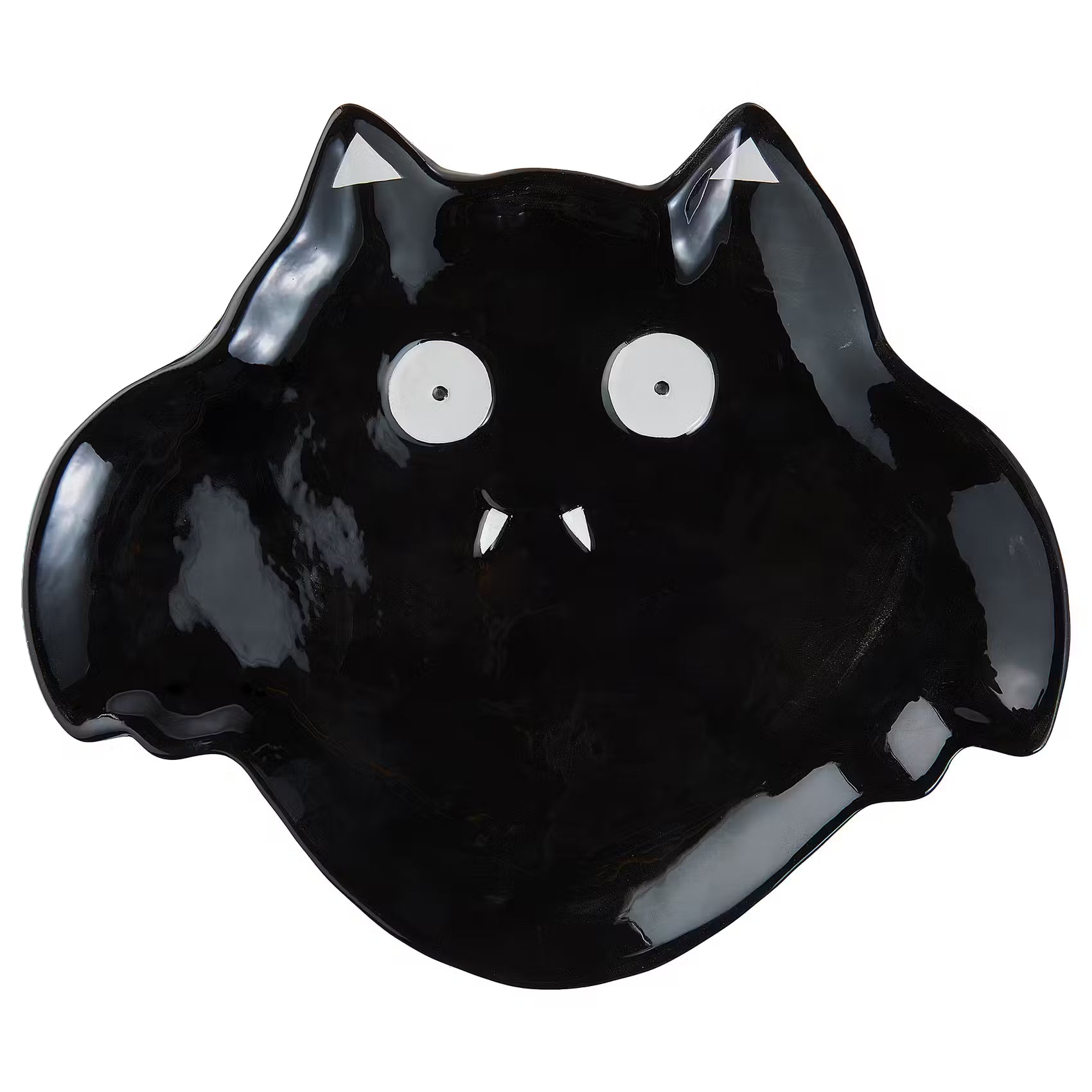 HALLOWEEN Deko-Teller Fledermaus - Steingut - Schwarz