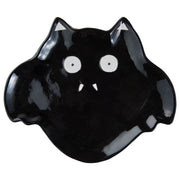 HALLOWEEN Deko-Teller Fledermaus - Steingut - Schwarz
